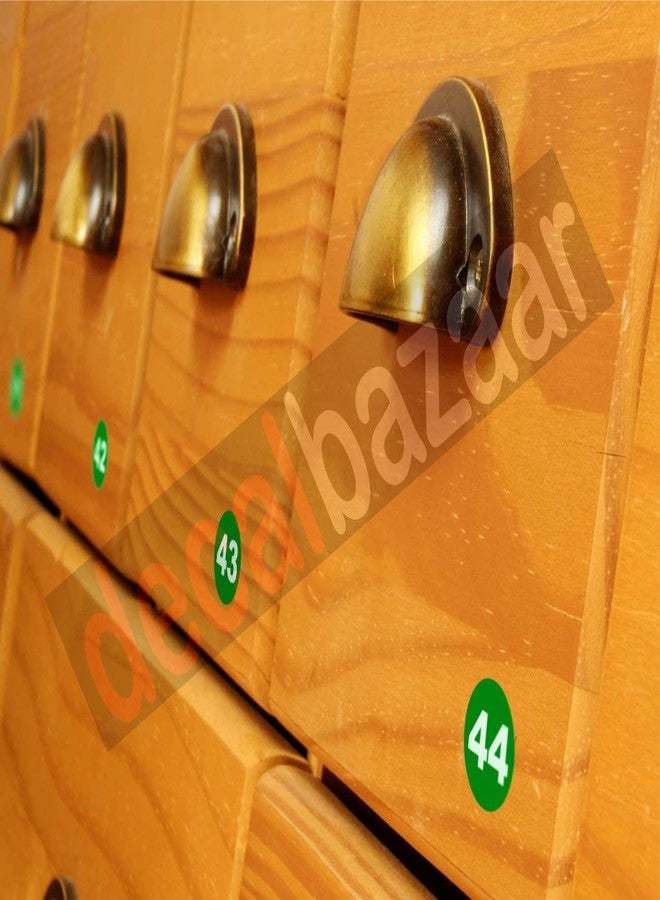 decalbazaar Round Number 1-50 Sticker, Glossy Vinyl, 1 Inches, Green (Code 10) - Image 3